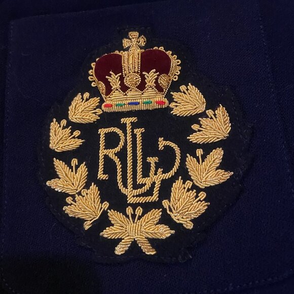 ❤️❤️Lauren Ralph Lauren 100% Wool Blazer with Crest Made in USA 8 - Picture 6 of 9